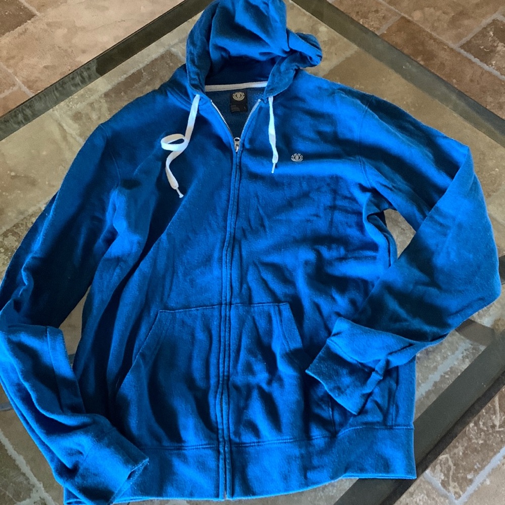 Mens Blue Longsleeve Hoodie Size Large
